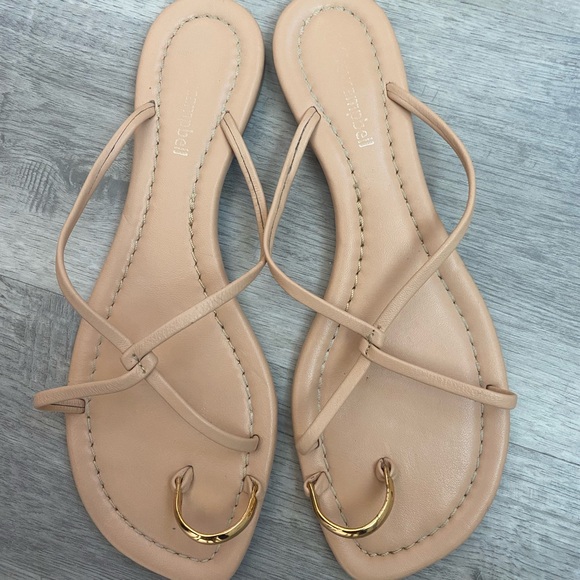 Jeffrey Campbell Pacifico Nude/Beige Leather slide sandal size 8/39 - Picture 3 of 5